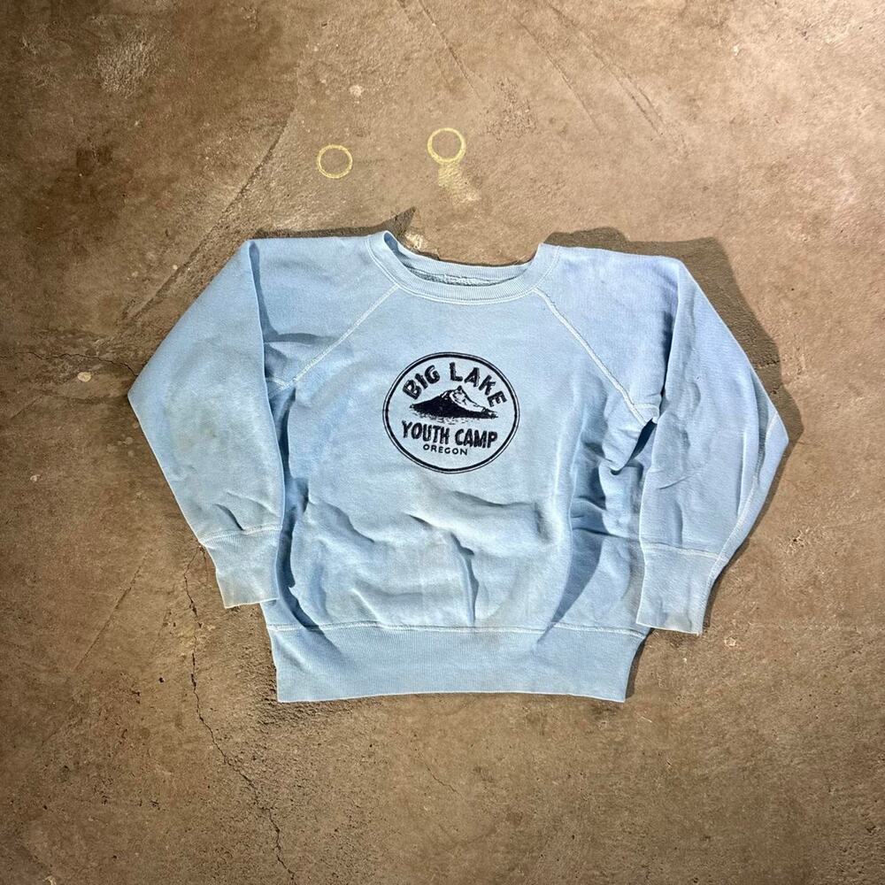 True Vintage 60s Big Lake Youth Camp Oregon Blue Sweatshirt